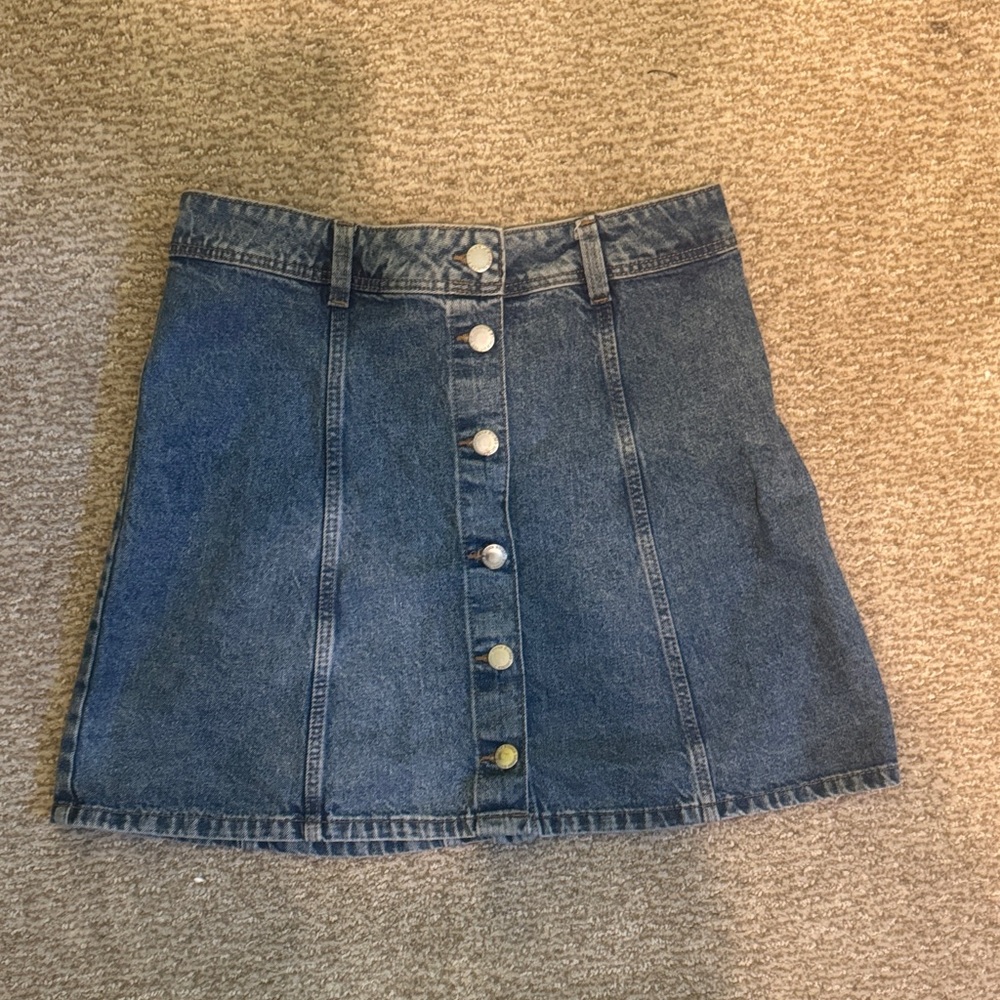 H&M Blue Denim A-Line Skirt